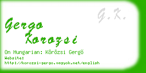 gergo korozsi business card